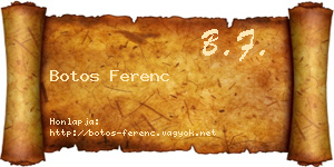 Botos Ferenc névjegykártya